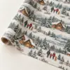 Snowy Cabin Family Personalized Gift Wrap — main illustrative mockup