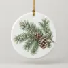 Family Fir Branch Personalized Round Ornament — main illustrative mockup