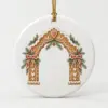 Gingerbread Name Arch Personalized Round Ornament — main illustrative mockup