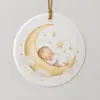 Baby Star Arrival Personalized Round Ornament — main illustrative mockup